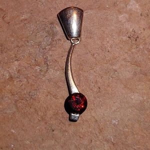 Garnet pendant in sterling silver setting